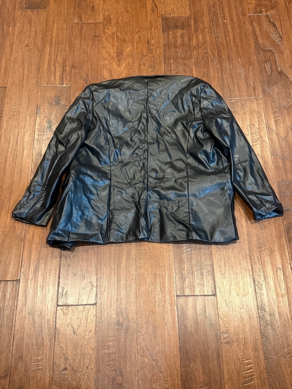 Size 10 Women’s Black Faux Leather Blazer Jacket - Picture 7 of 8